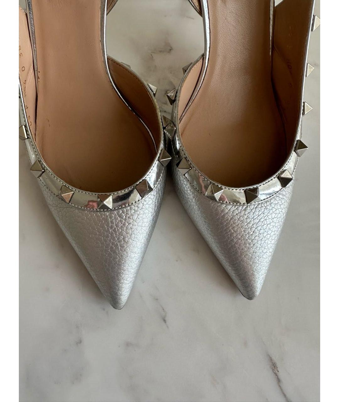 VALENTINO Серебряные кожаные туфли, фото 3
