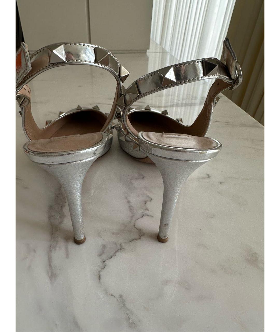 VALENTINO Серебряные кожаные туфли, фото 4
