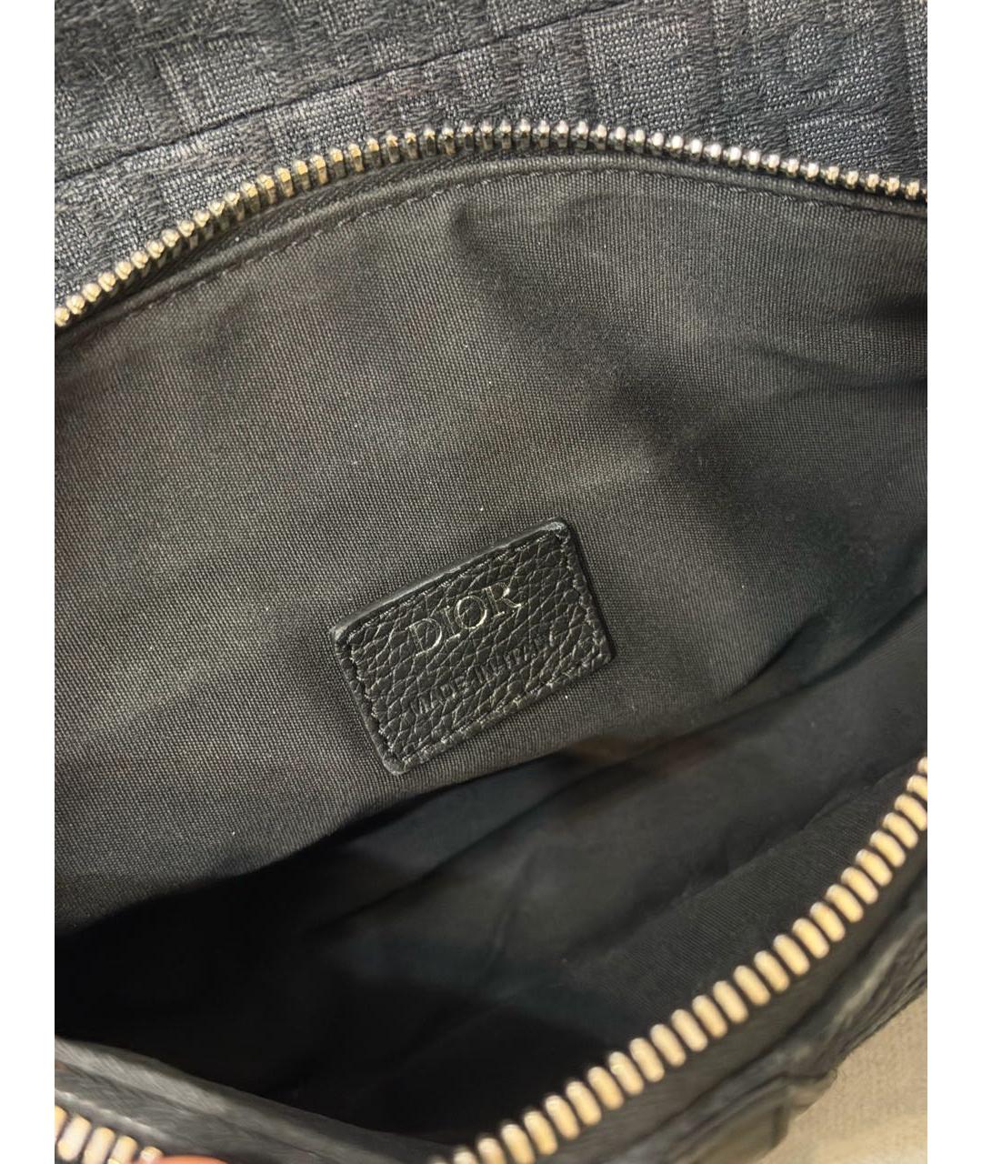 CHRISTIAN DIOR Черная жаккардовая сумка на плечо, фото 5