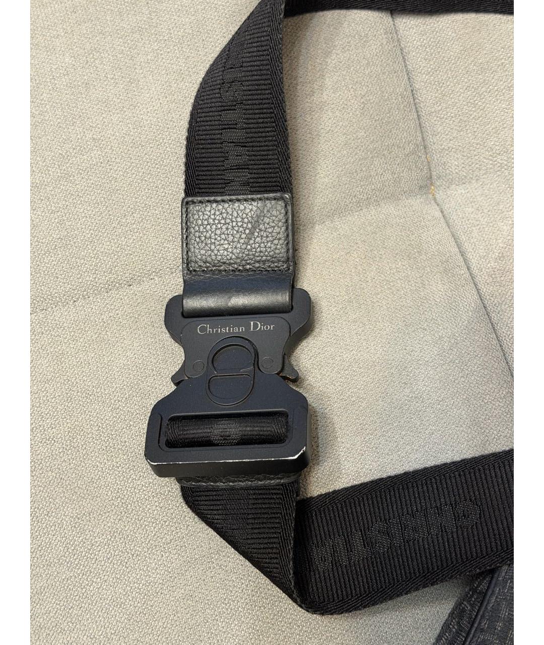 CHRISTIAN DIOR Черная жаккардовая сумка на плечо, фото 3