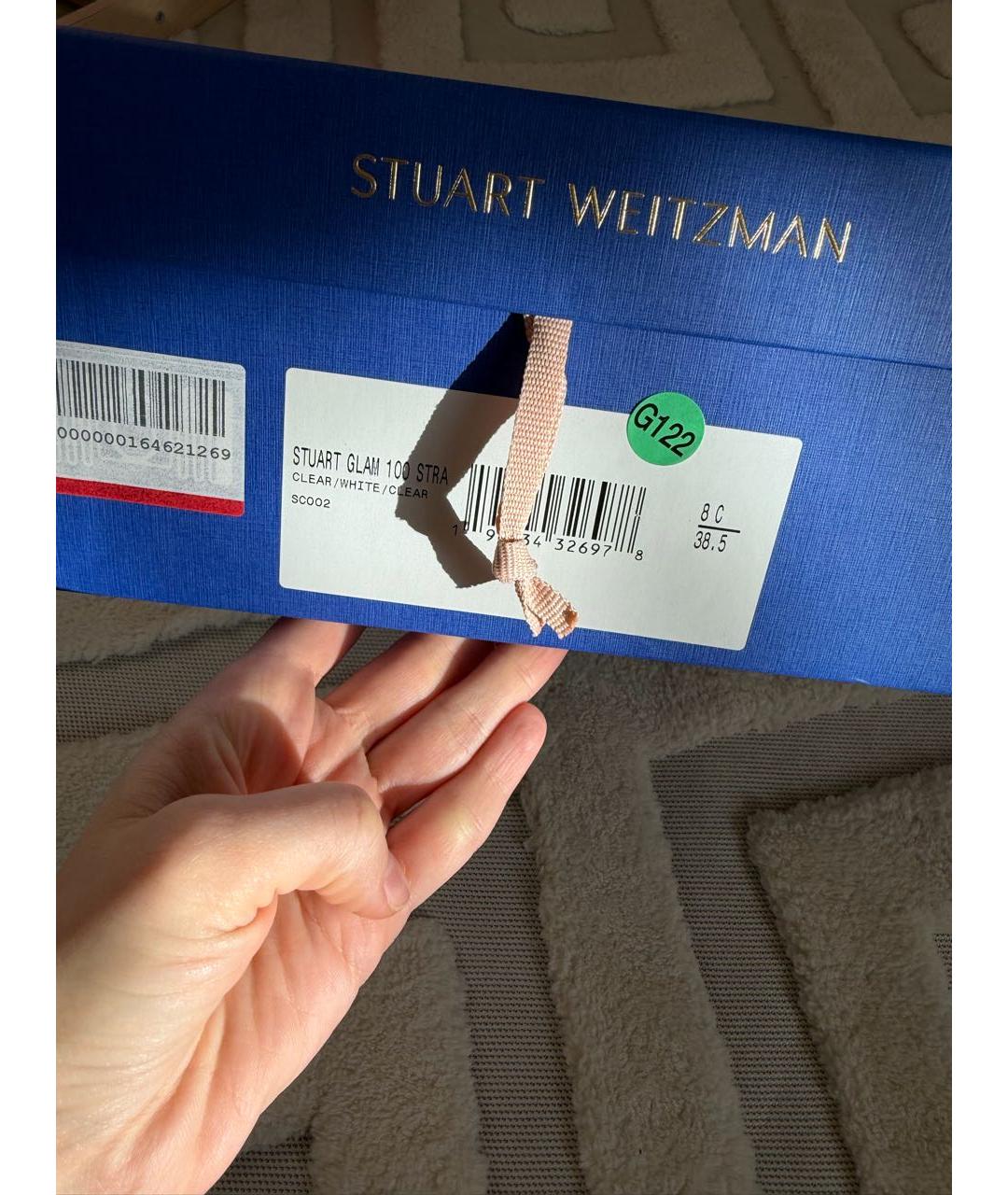 STUART WEITZMAN Белые кожаные туфли, фото 3