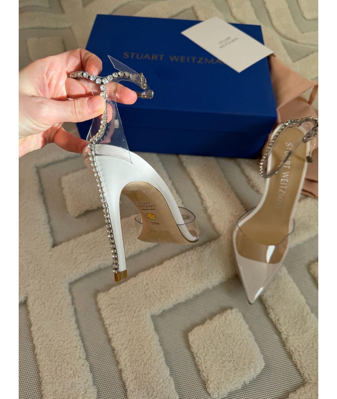 STUART WEITZMAN Белые кожаные туфли, фото 4