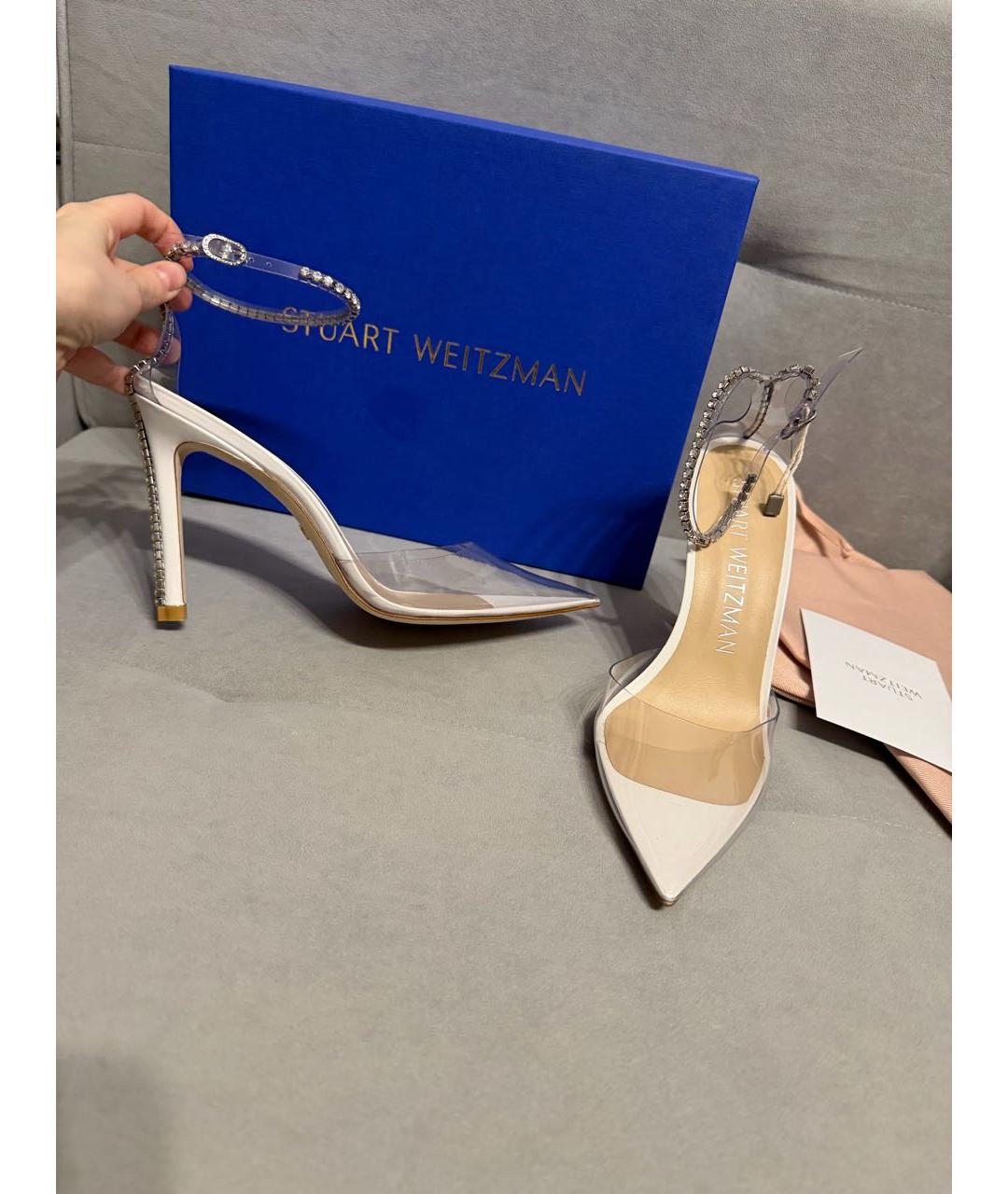 STUART WEITZMAN Белые кожаные туфли, фото 7