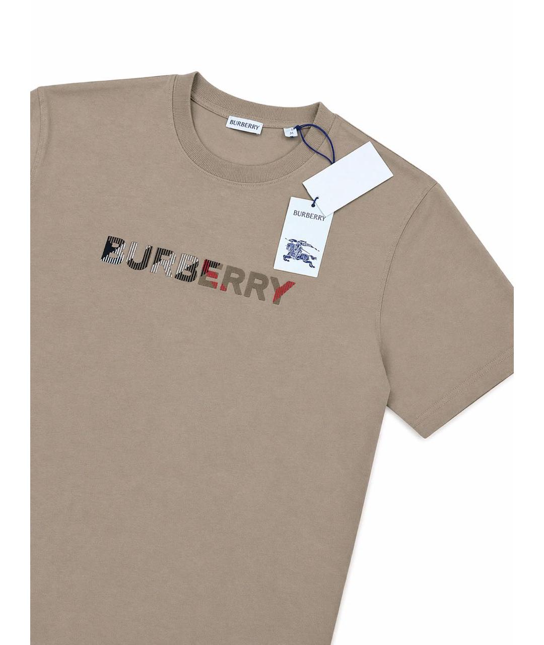 BURBERRY Бежевая хлопковая майка, фото 3