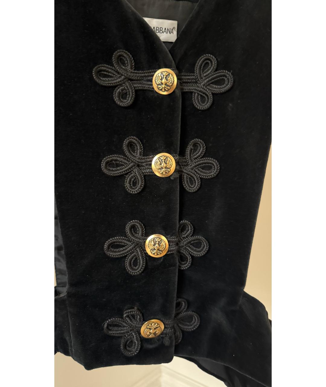 DOLCE&GABBANA Черный бархатный жилет, фото 3