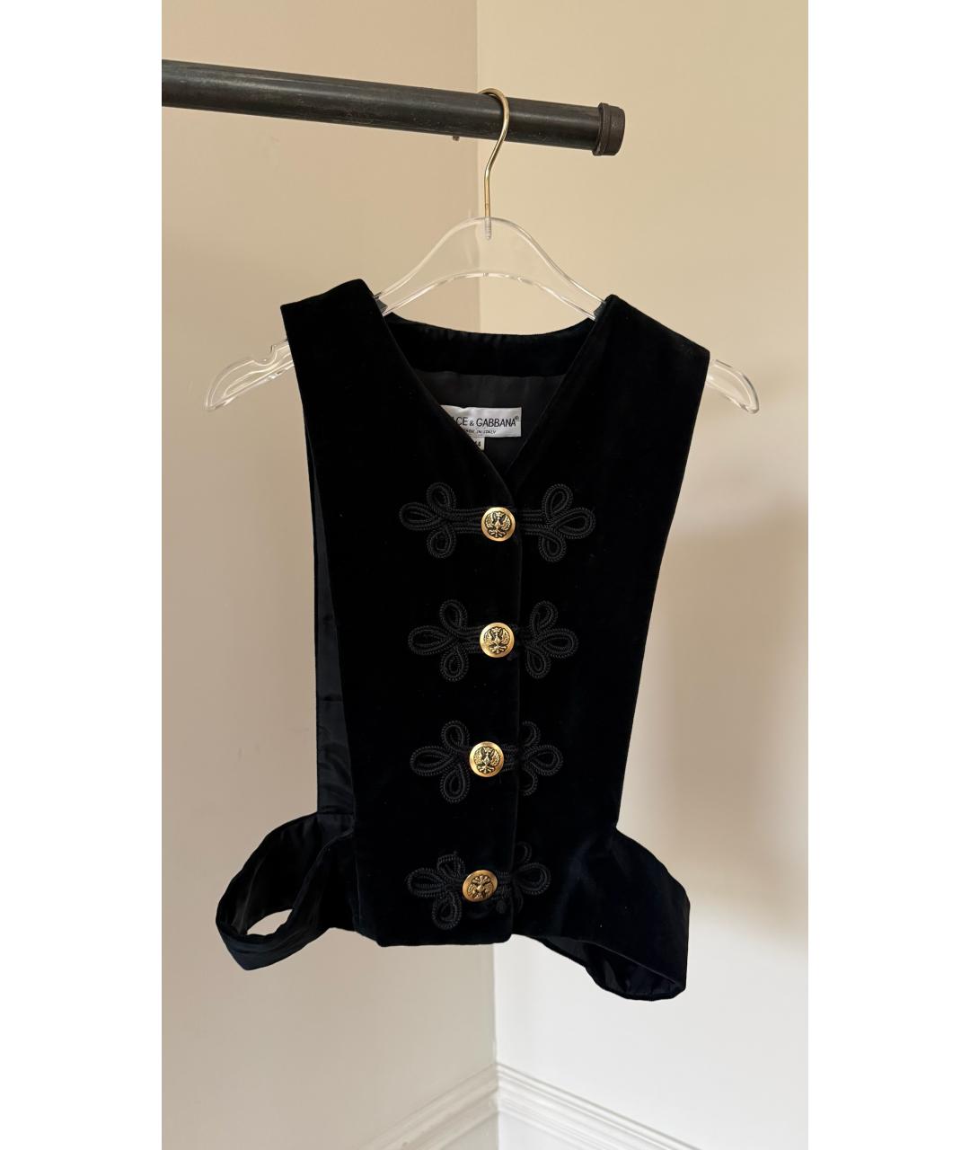 DOLCE&GABBANA Черный бархатный жилет, фото 6