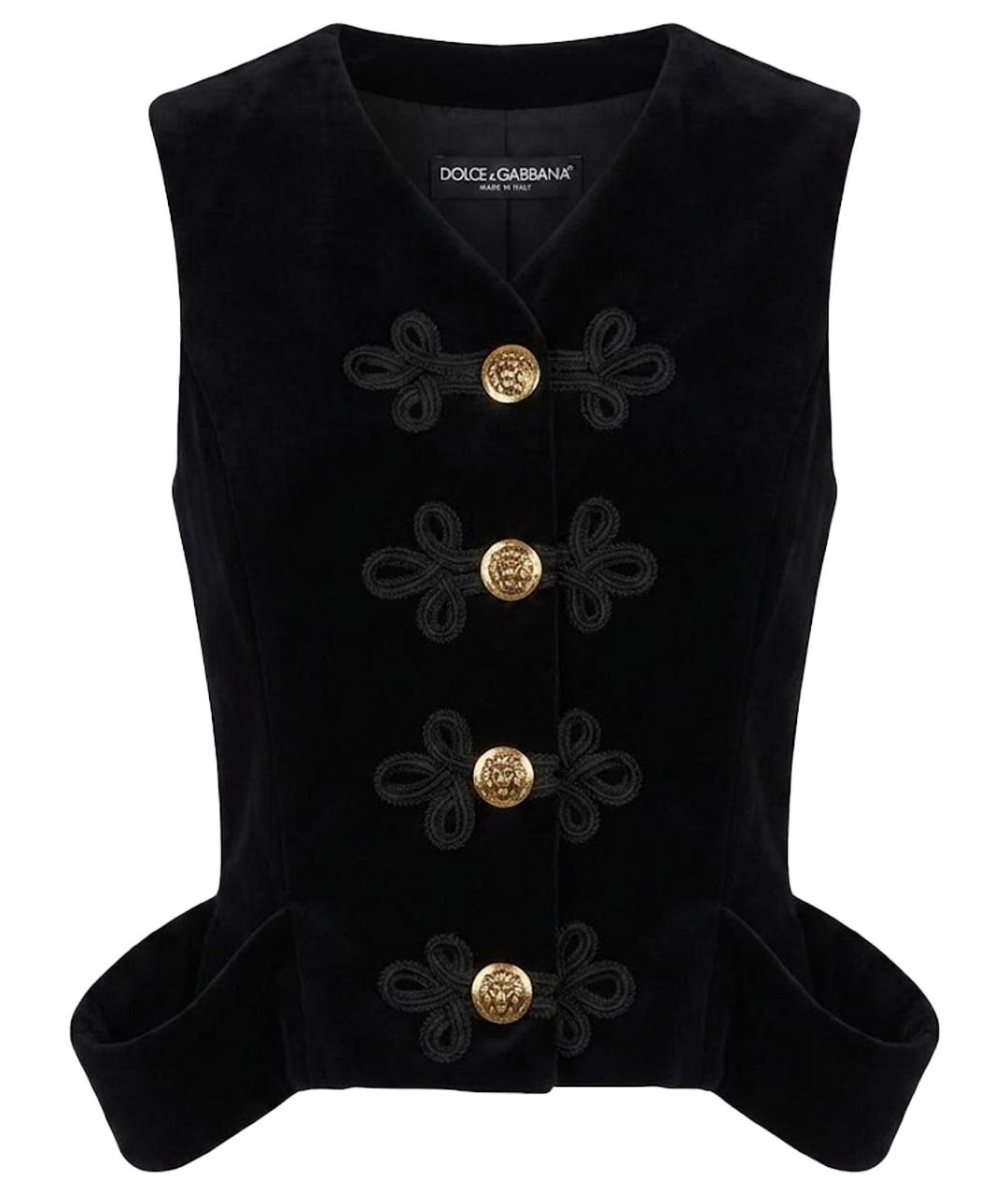 DOLCE&GABBANA Черный бархатный жилет, фото 1