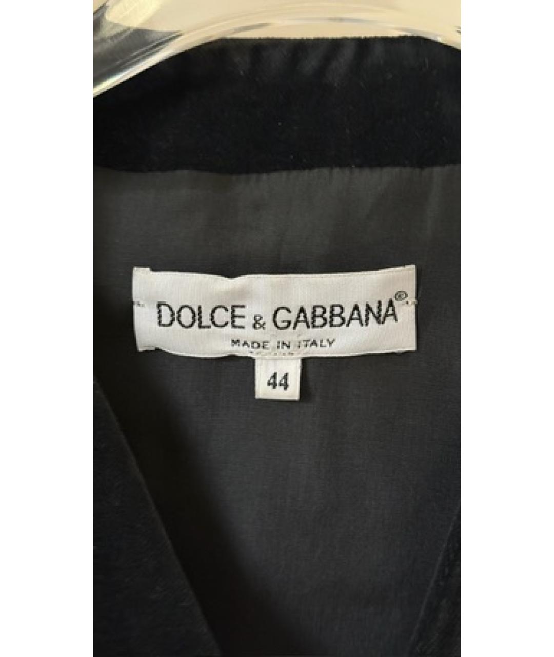 DOLCE&GABBANA Черный бархатный жилет, фото 5