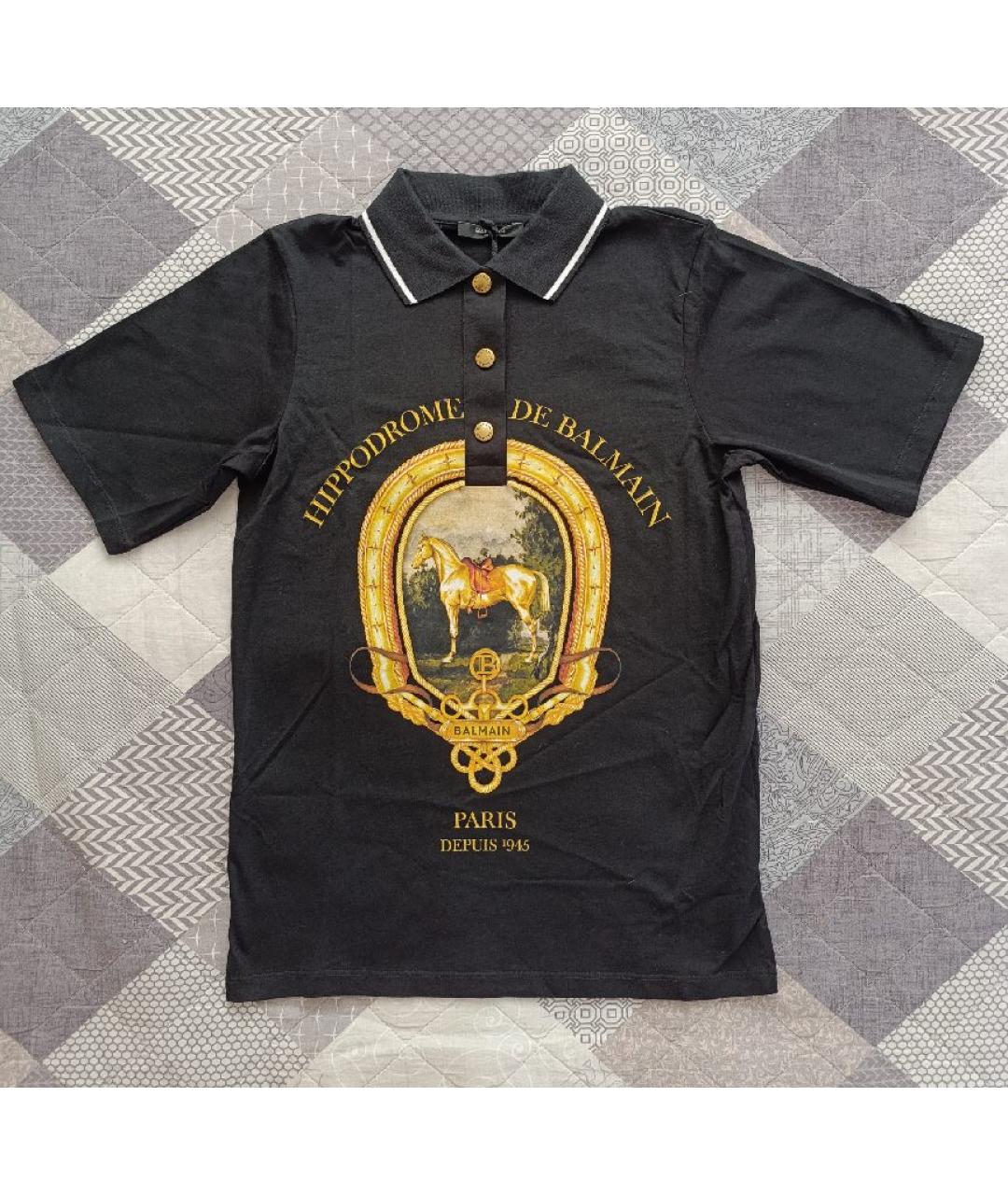 BALMAIN Черная хлопковая детская футболка, фото 4