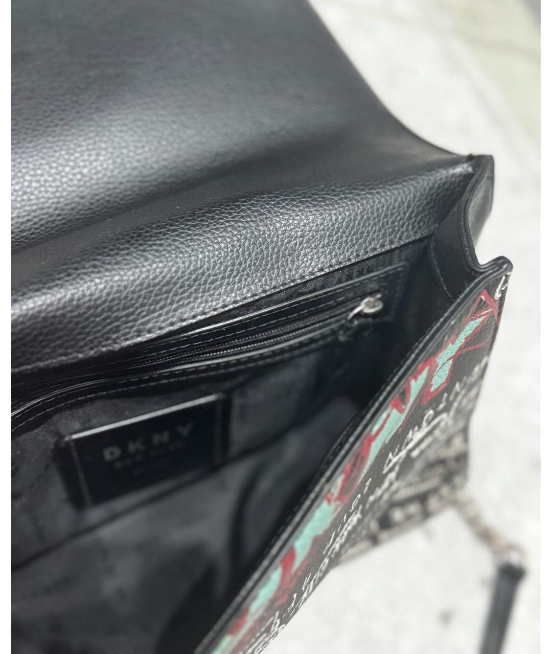 DKNY Черная кожаная сумка через плечо, фото 4