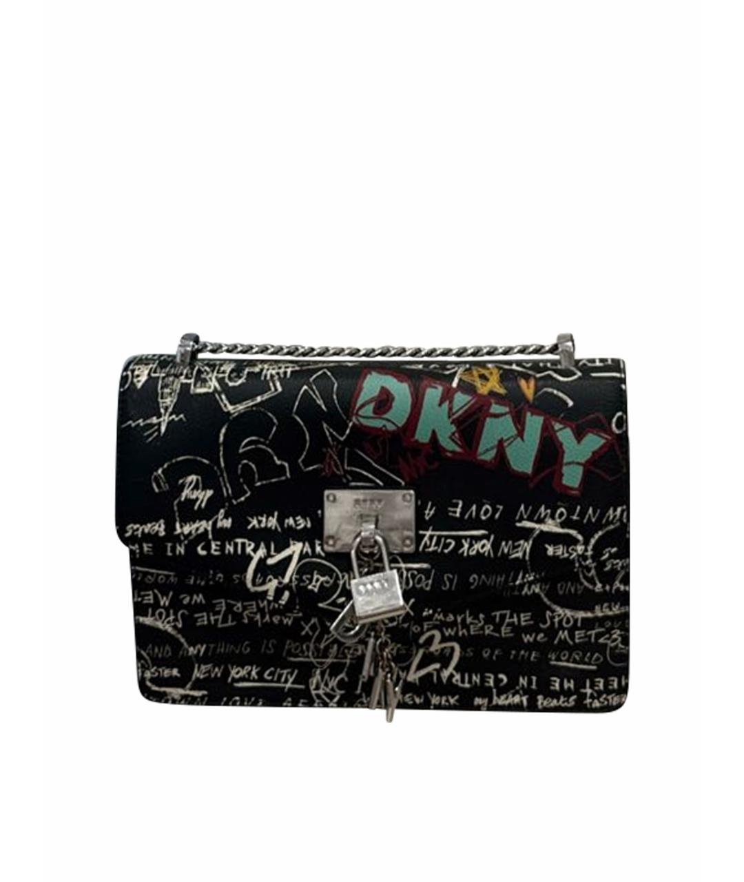 DKNY Черная кожаная сумка через плечо, фото 1