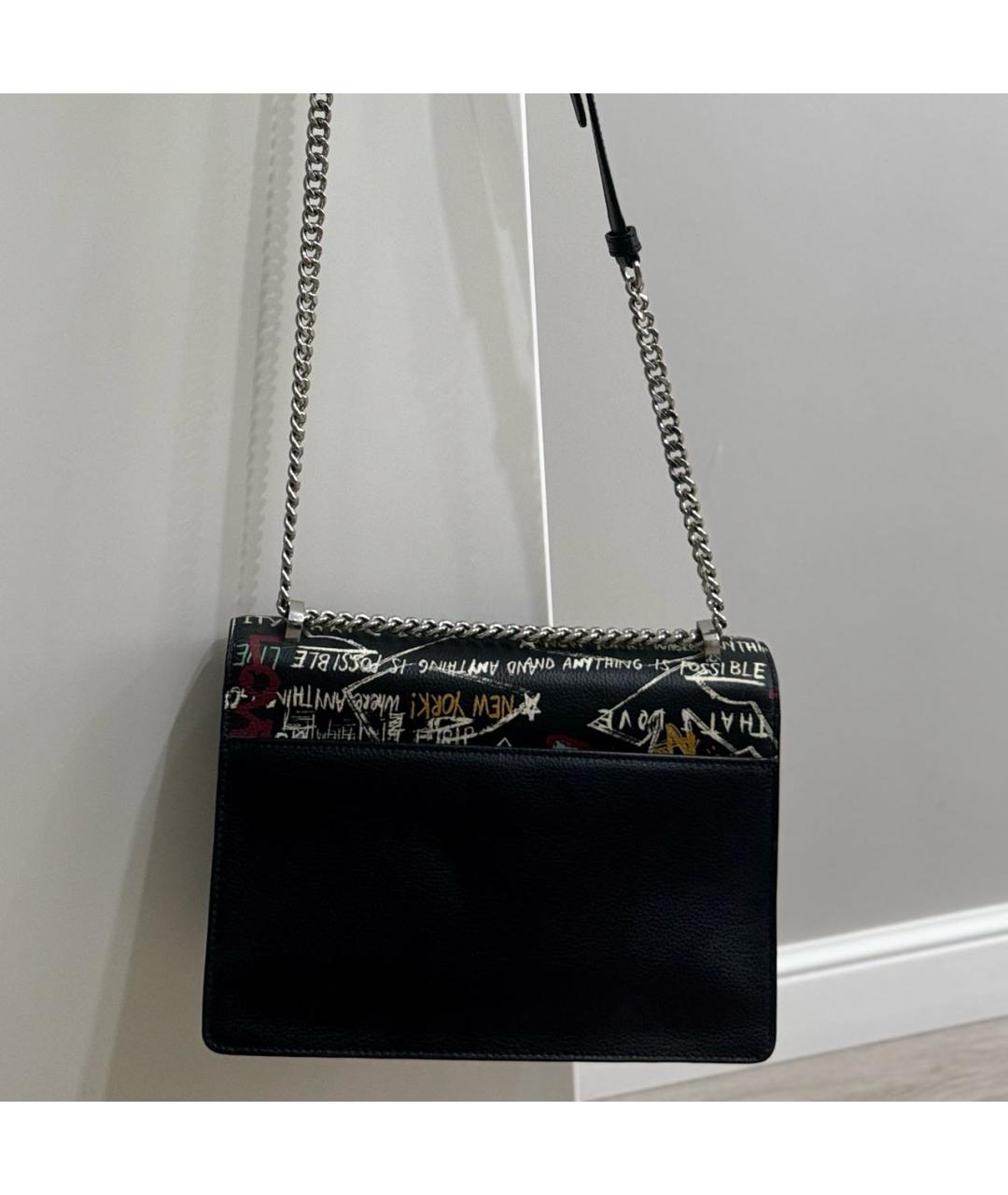 DKNY Черная кожаная сумка через плечо, фото 3