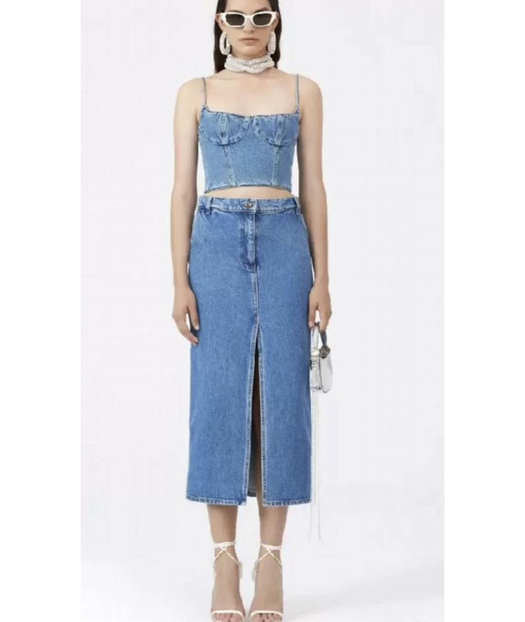 MAGDA BUTRYM Голубая деним юбка миди, фото 8