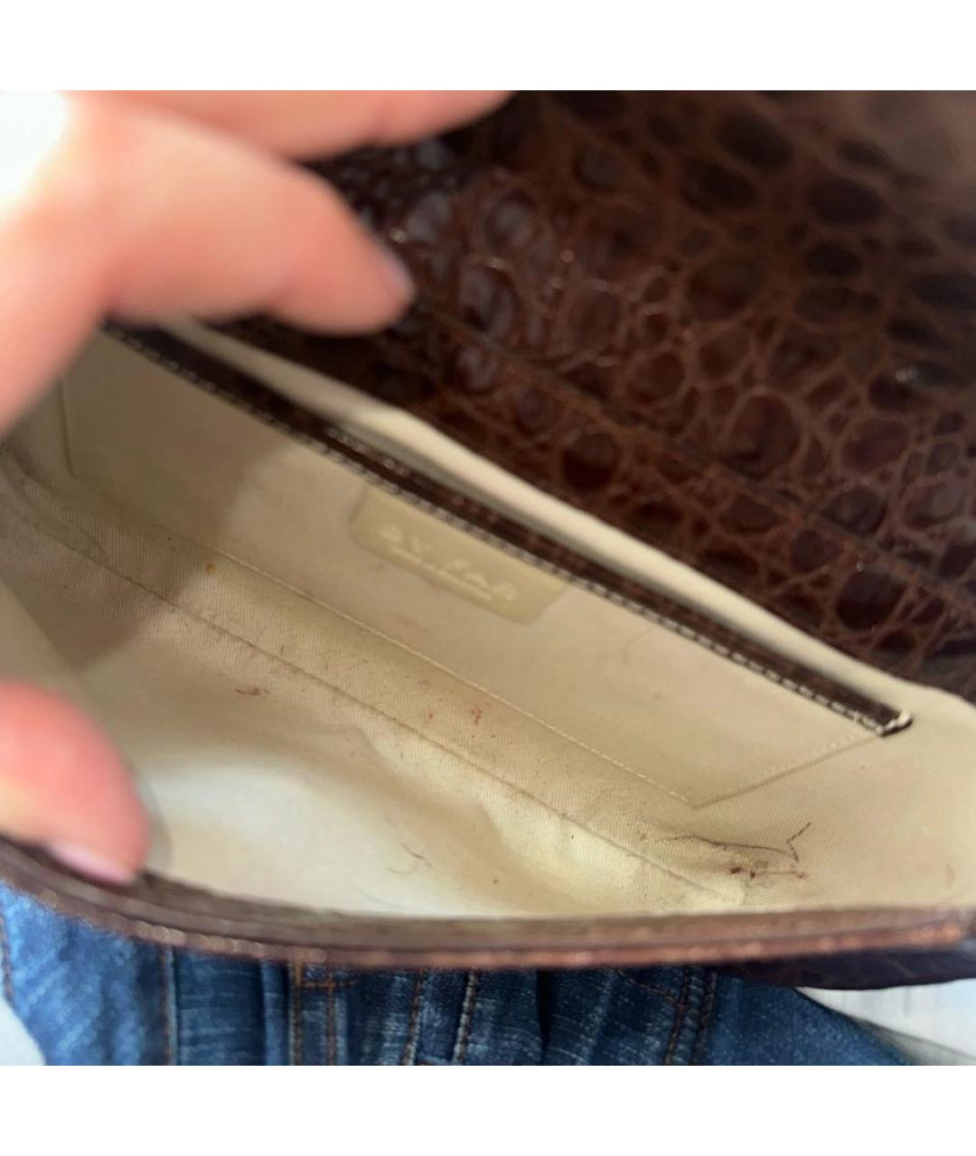 BY FAR Коричневая кожаная сумка через плечо, фото 6