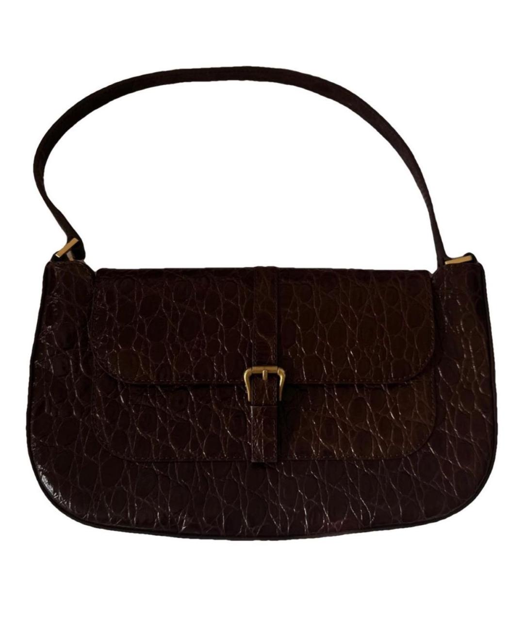 BY FAR Коричневая кожаная сумка через плечо, фото 5