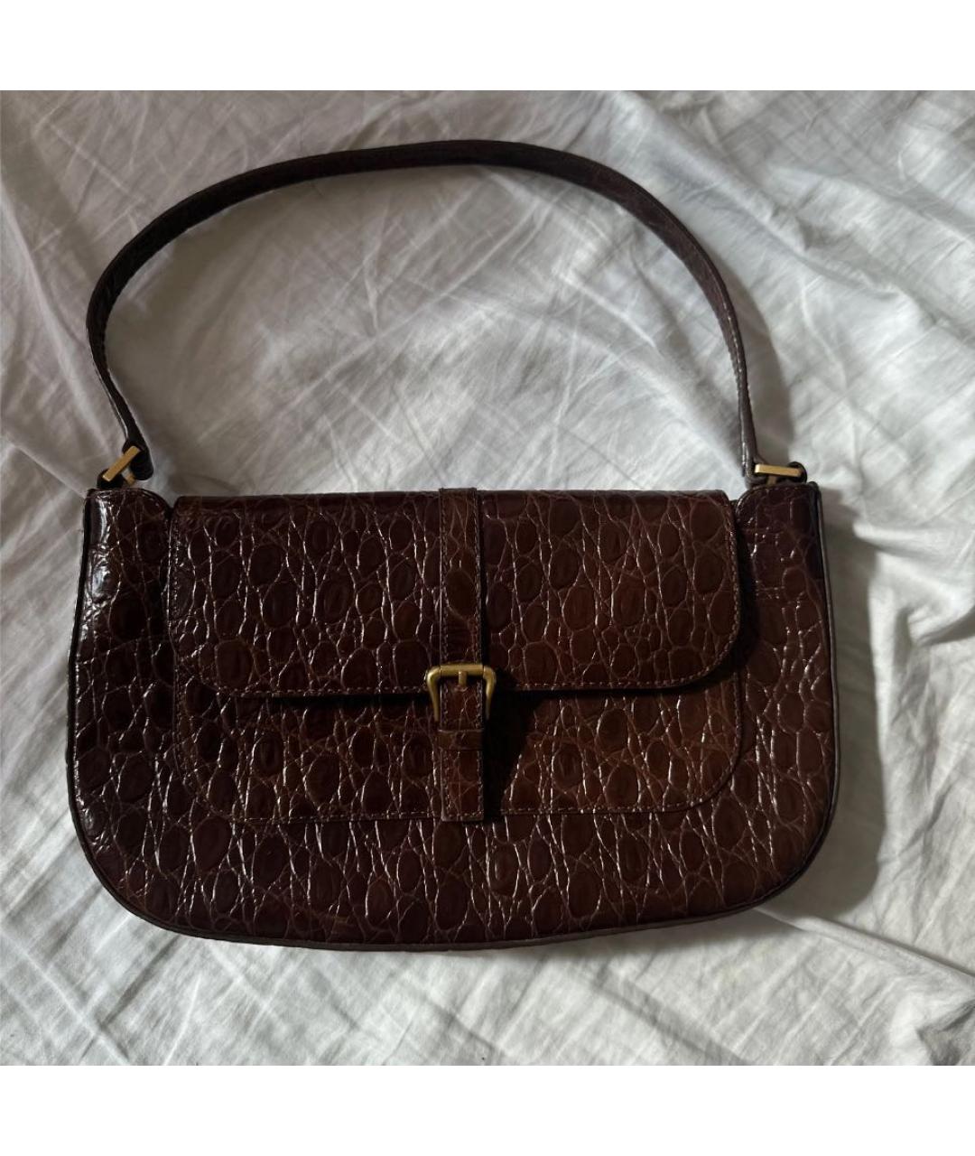 BY FAR Коричневая кожаная сумка через плечо, фото 2