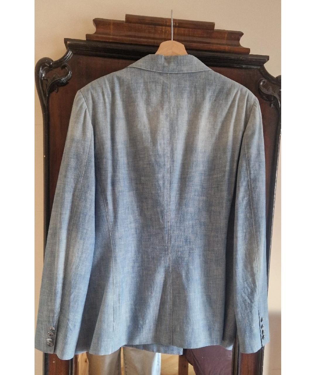 RALPH LAUREN Голубой хлопковый жакет/пиджак, фото 2