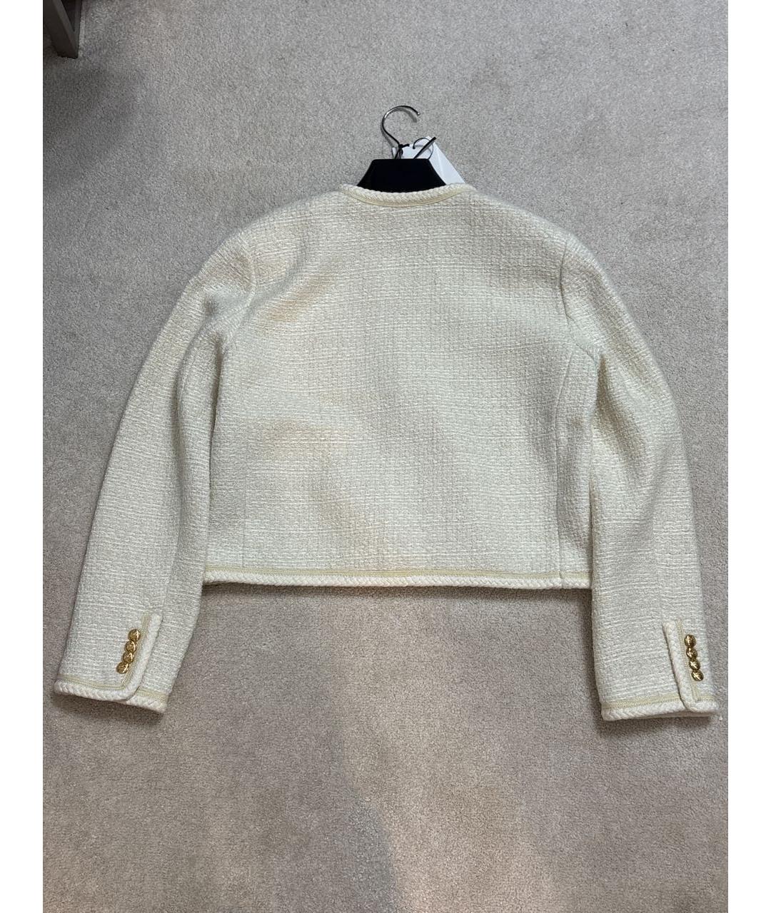 CELINE Бежевый шерстяной жакет/пиджак, фото 7