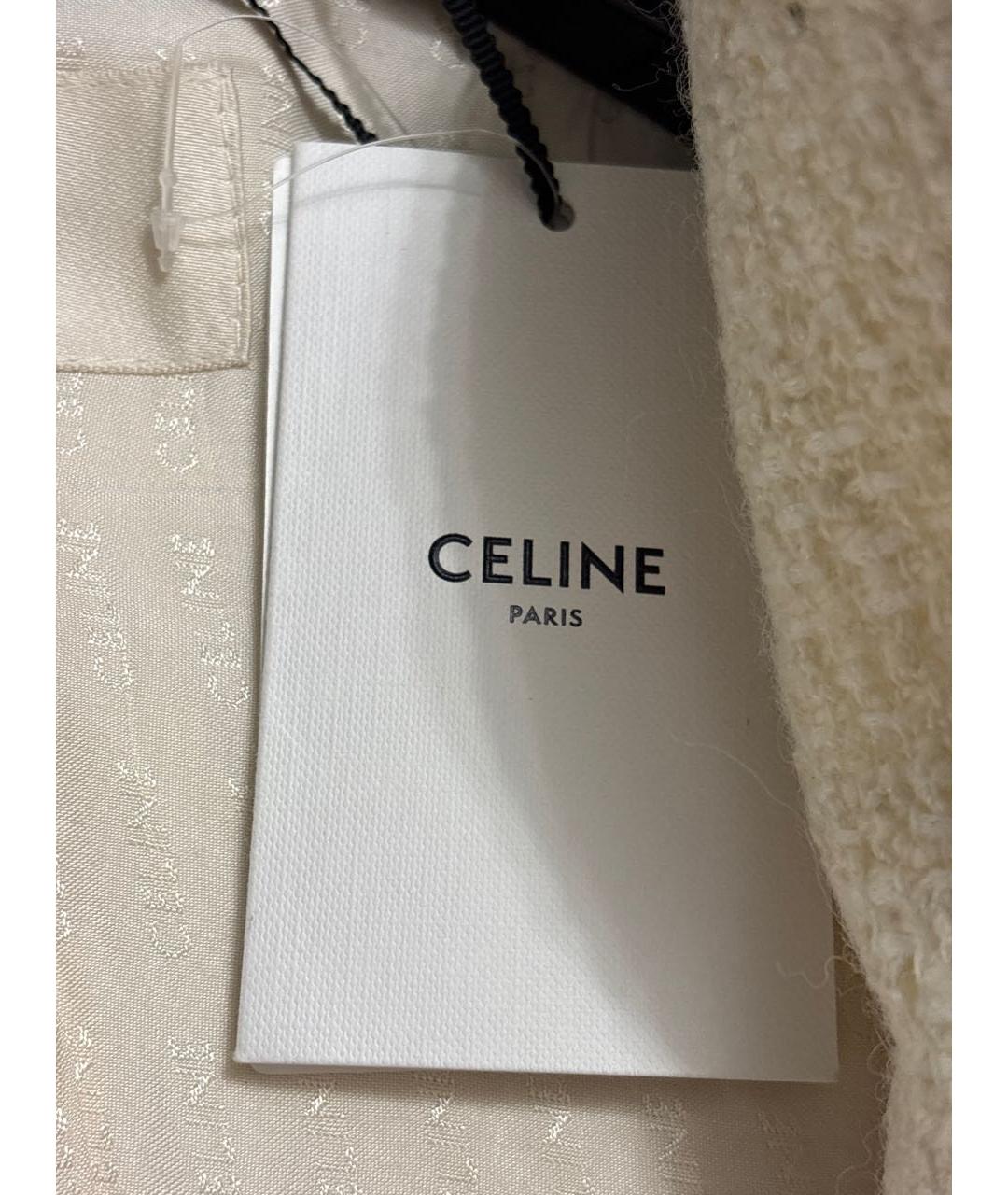 CELINE Бежевый шерстяной жакет/пиджак, фото 4