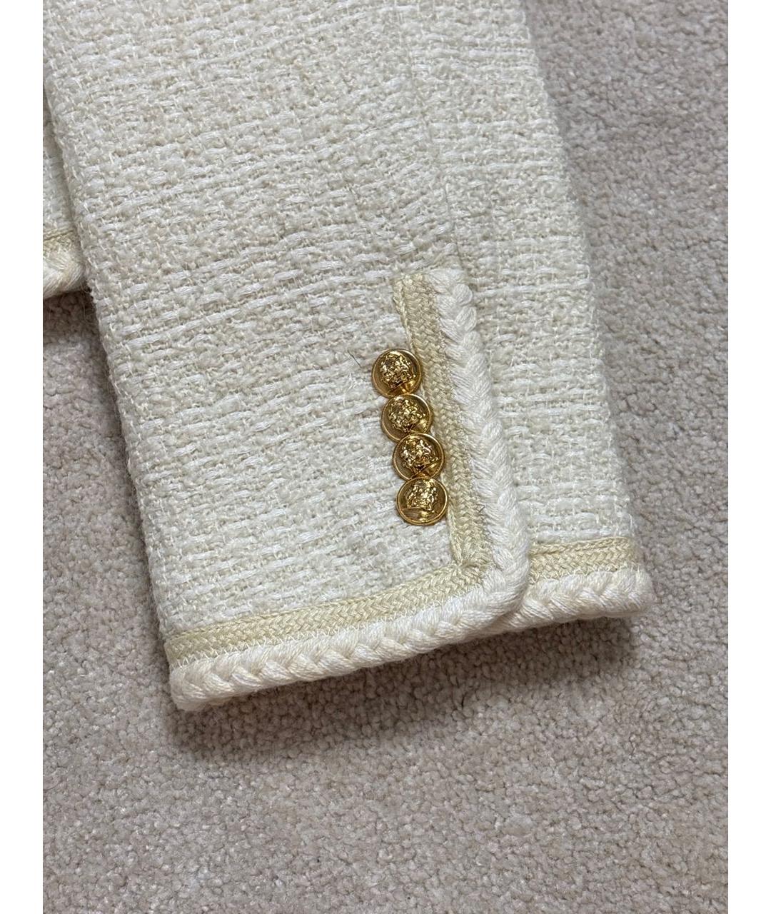 CELINE Бежевый шерстяной жакет/пиджак, фото 6