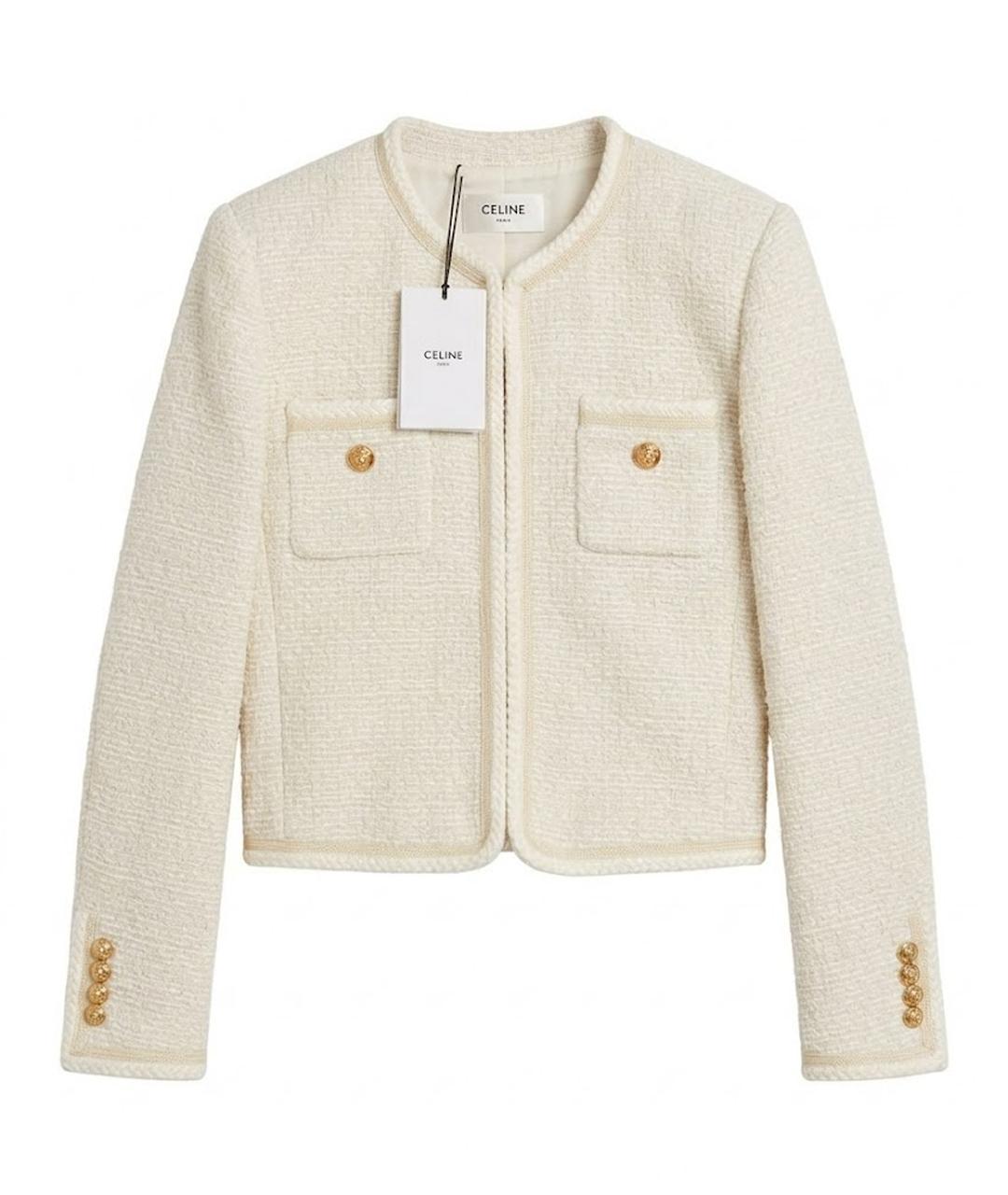 CELINE Бежевый шерстяной жакет/пиджак, фото 1