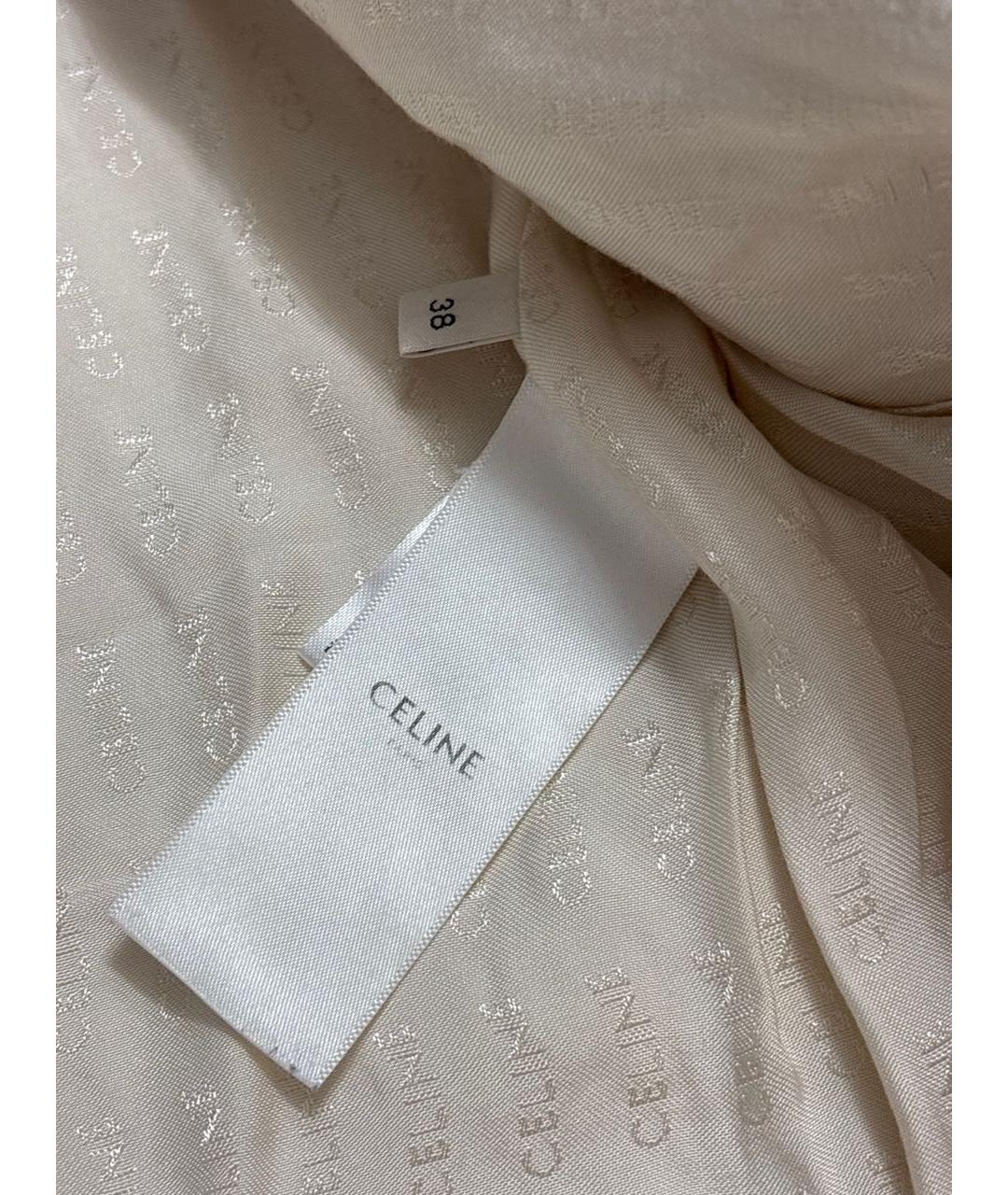 CELINE Бежевый шерстяной жакет/пиджак, фото 5