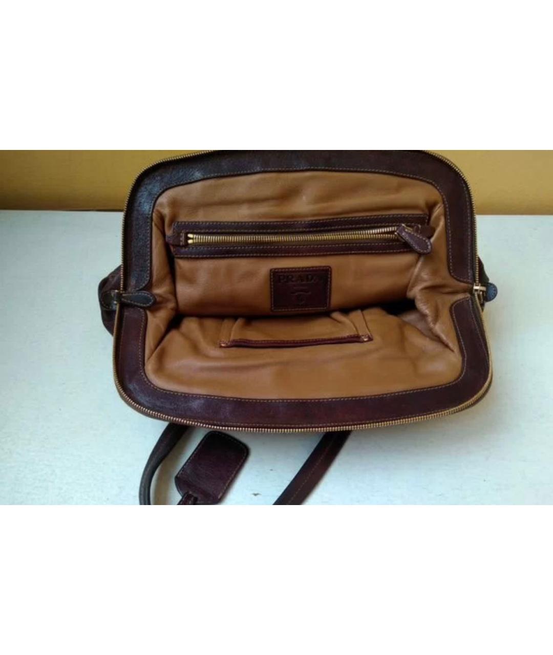 PRADA Коричневая кожаная сумка через плечо, фото 3