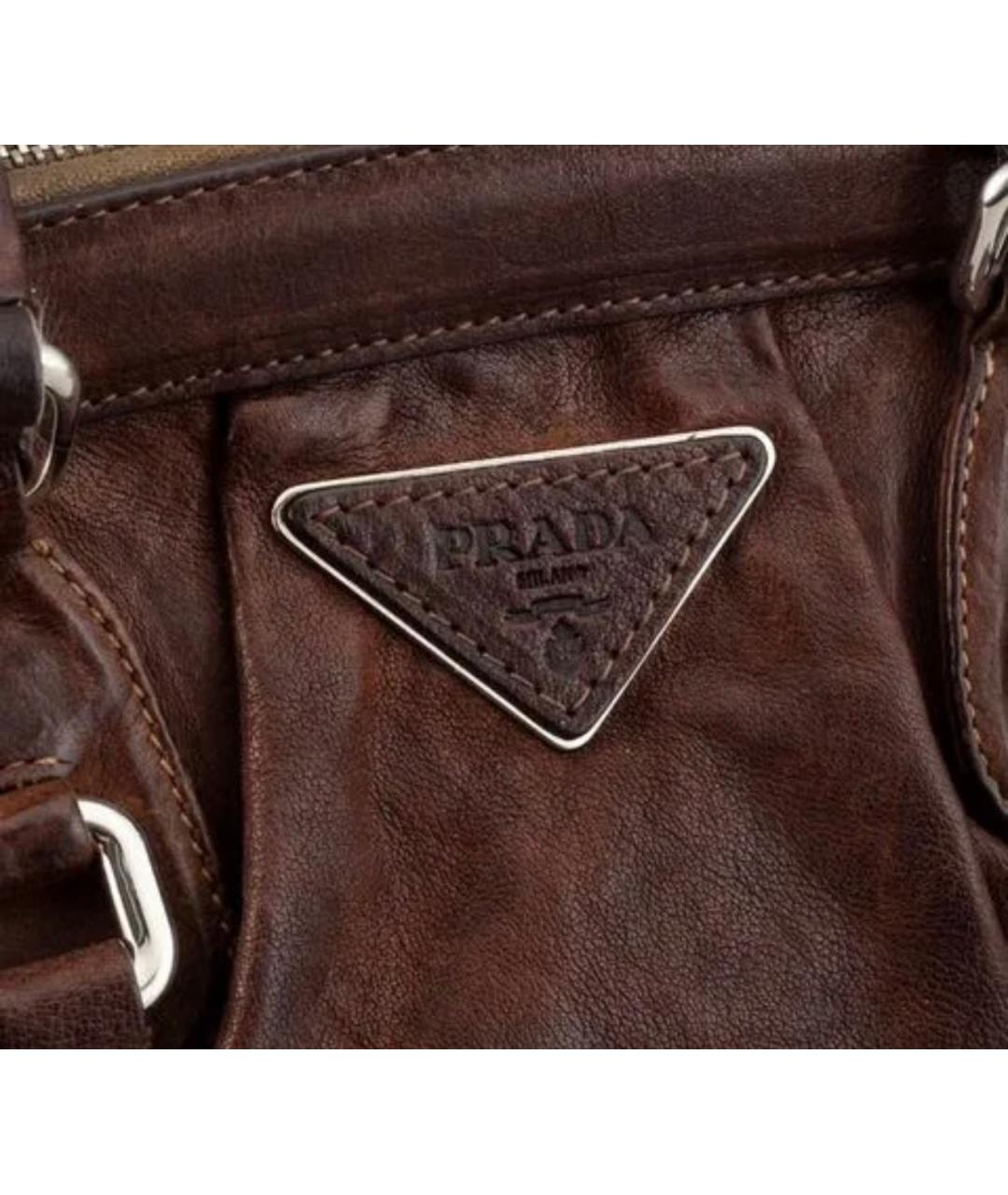 PRADA Коричневая кожаная сумка через плечо, фото 2