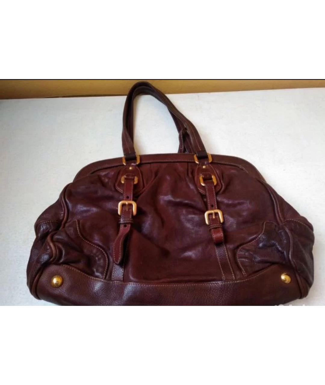 PRADA Коричневая кожаная сумка через плечо, фото 5