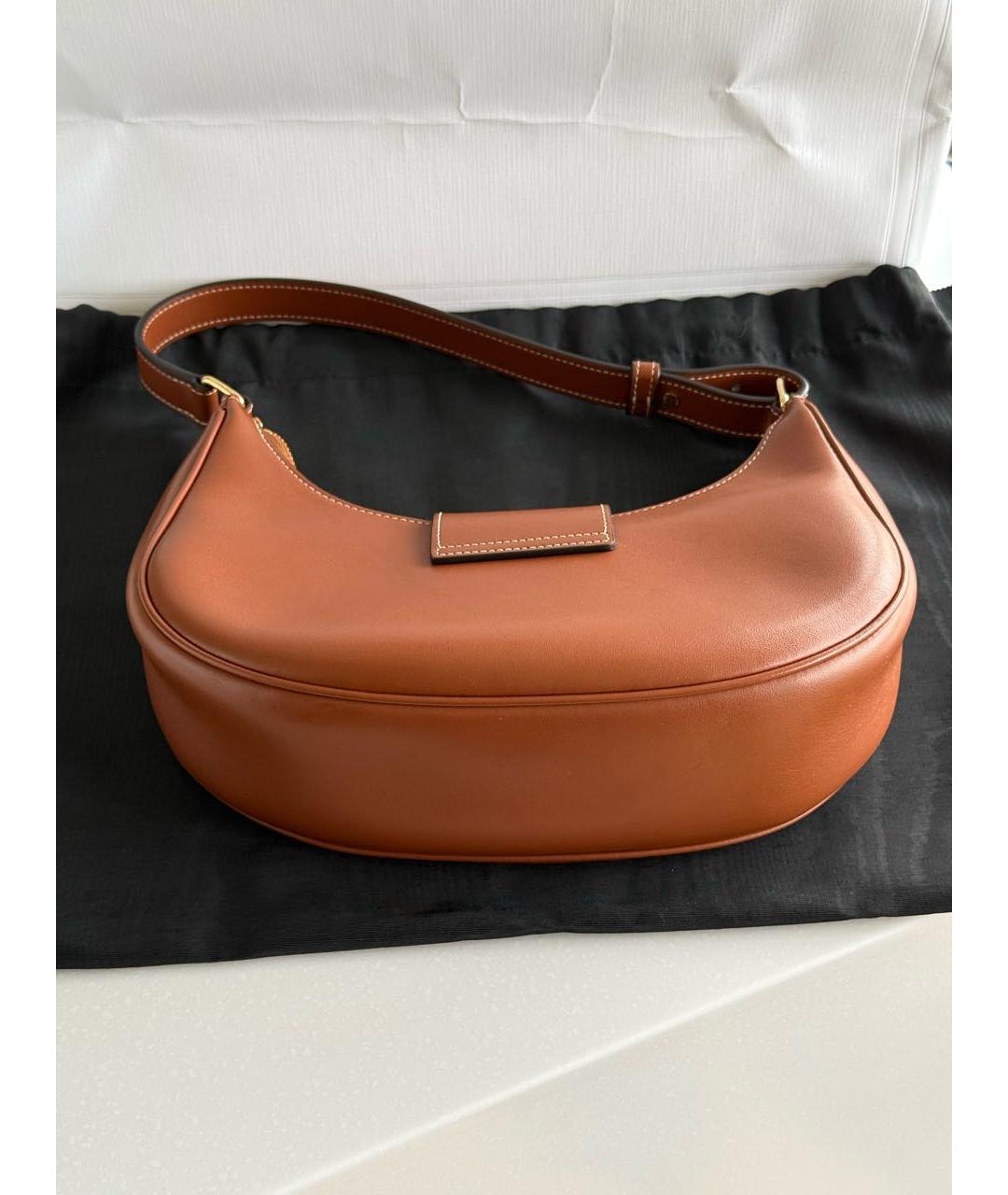 CELINE Коричневая кожаная сумка через плечо, фото 5