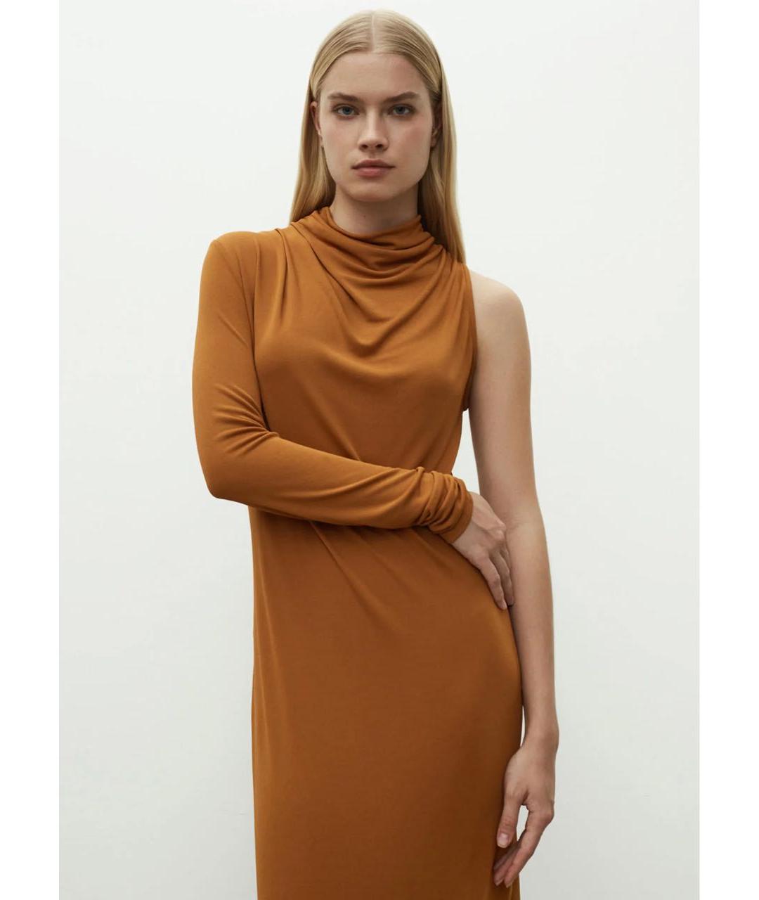 12 STOREEZ Оранжевое вискозное повседневное платье, фото 6