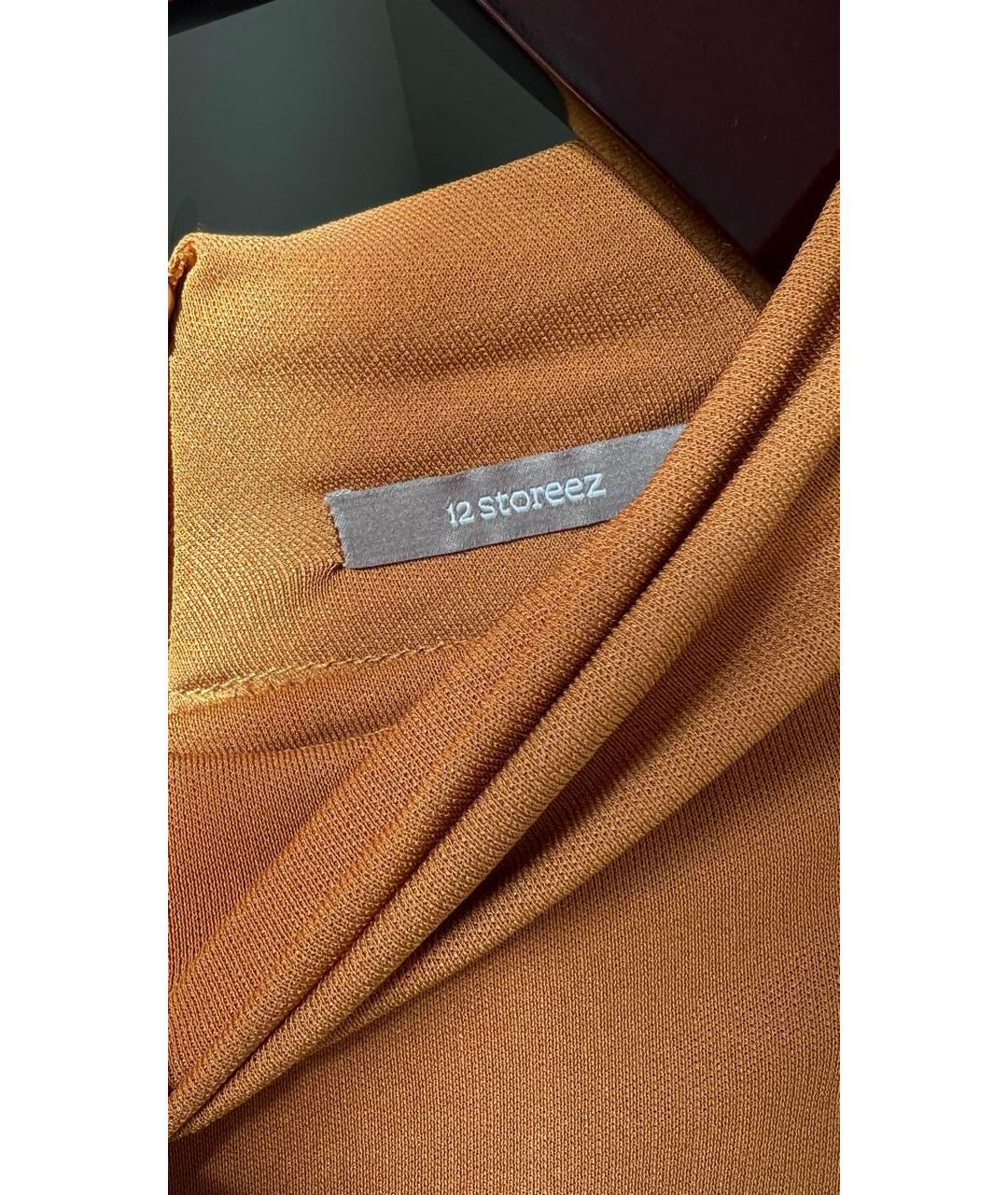 12 STOREEZ Оранжевое вискозное повседневное платье, фото 3