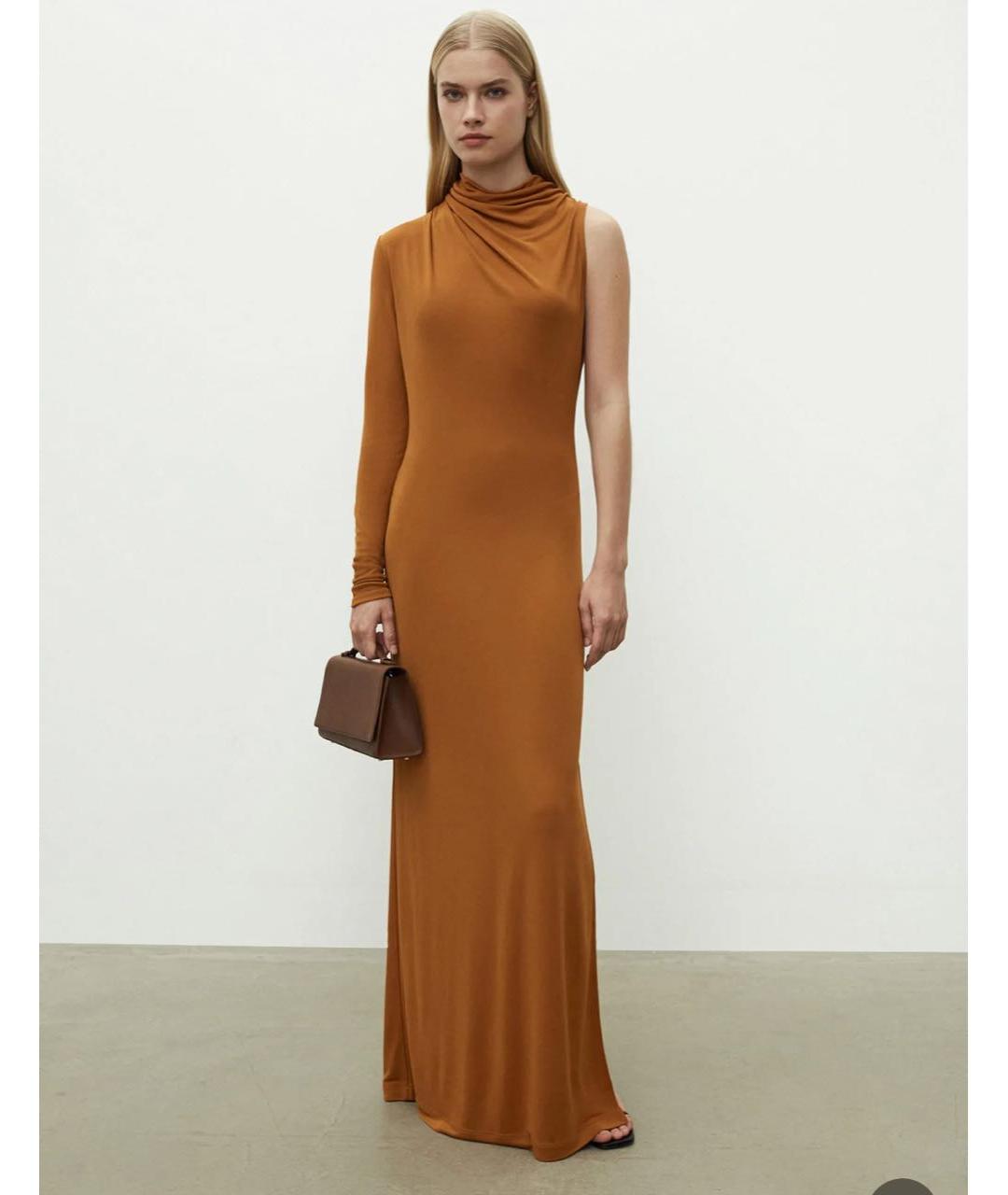12 STOREEZ Оранжевое вискозное повседневное платье, фото 5