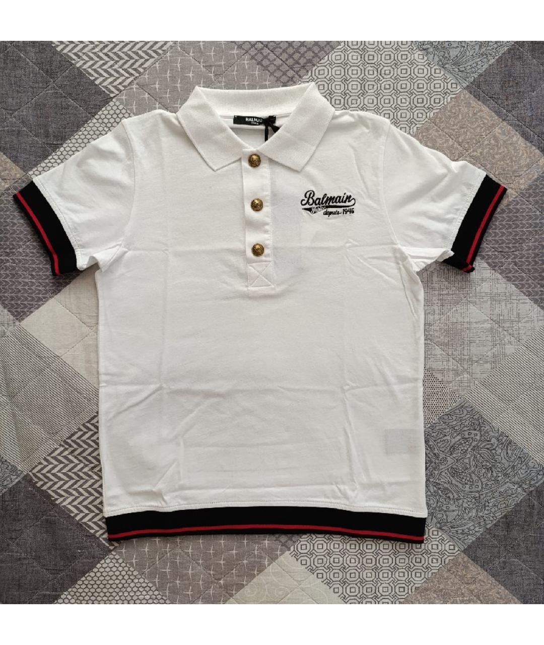 BALMAIN Белая хлопковая детская футболка, фото 4