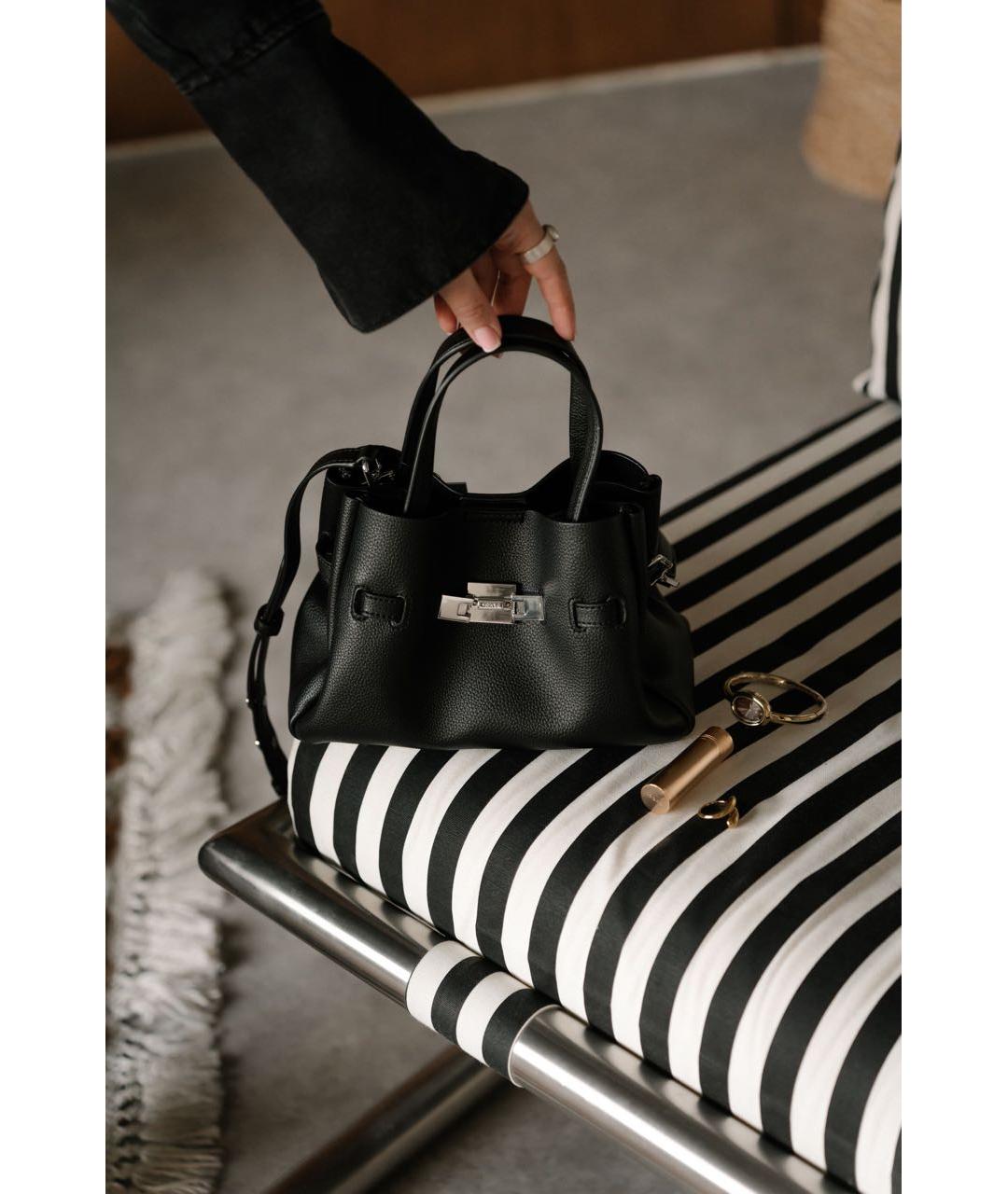 DKNY Черная сумка с короткими ручками из искусственной кожи, фото 4