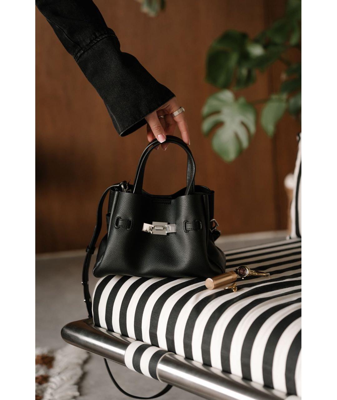 DKNY Черная сумка с короткими ручками из искусственной кожи, фото 6