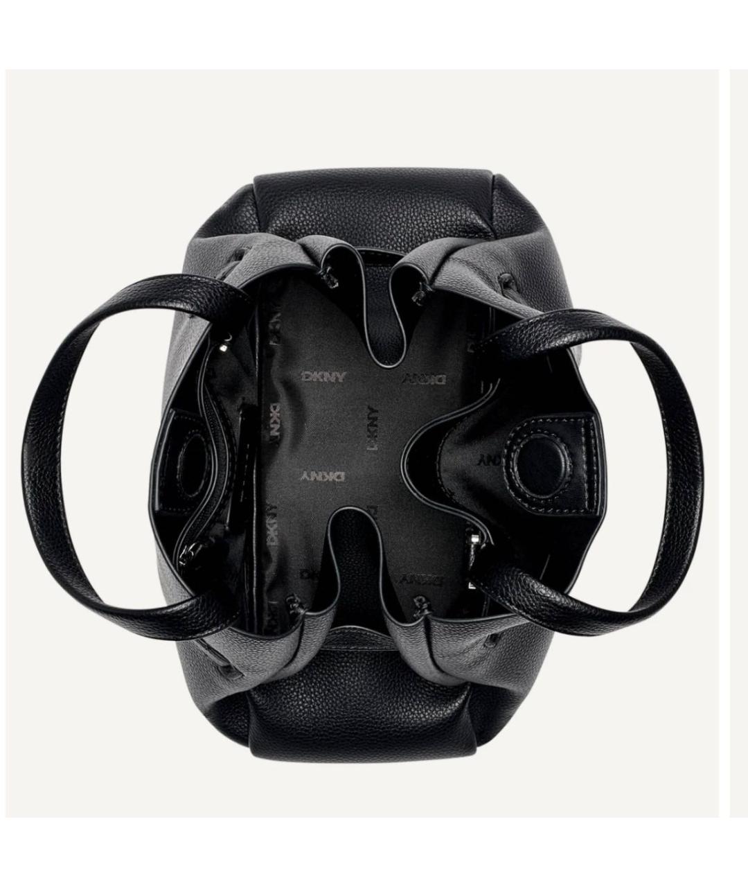 DKNY Черная сумка с короткими ручками из искусственной кожи, фото 2