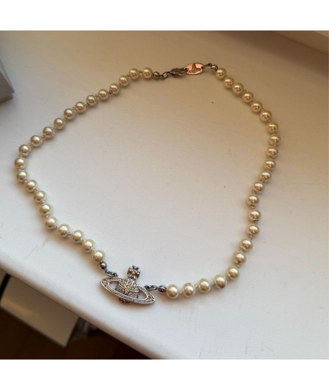 VIVIENNE WESTWOOD Белое жемчужное колье, фото 3
