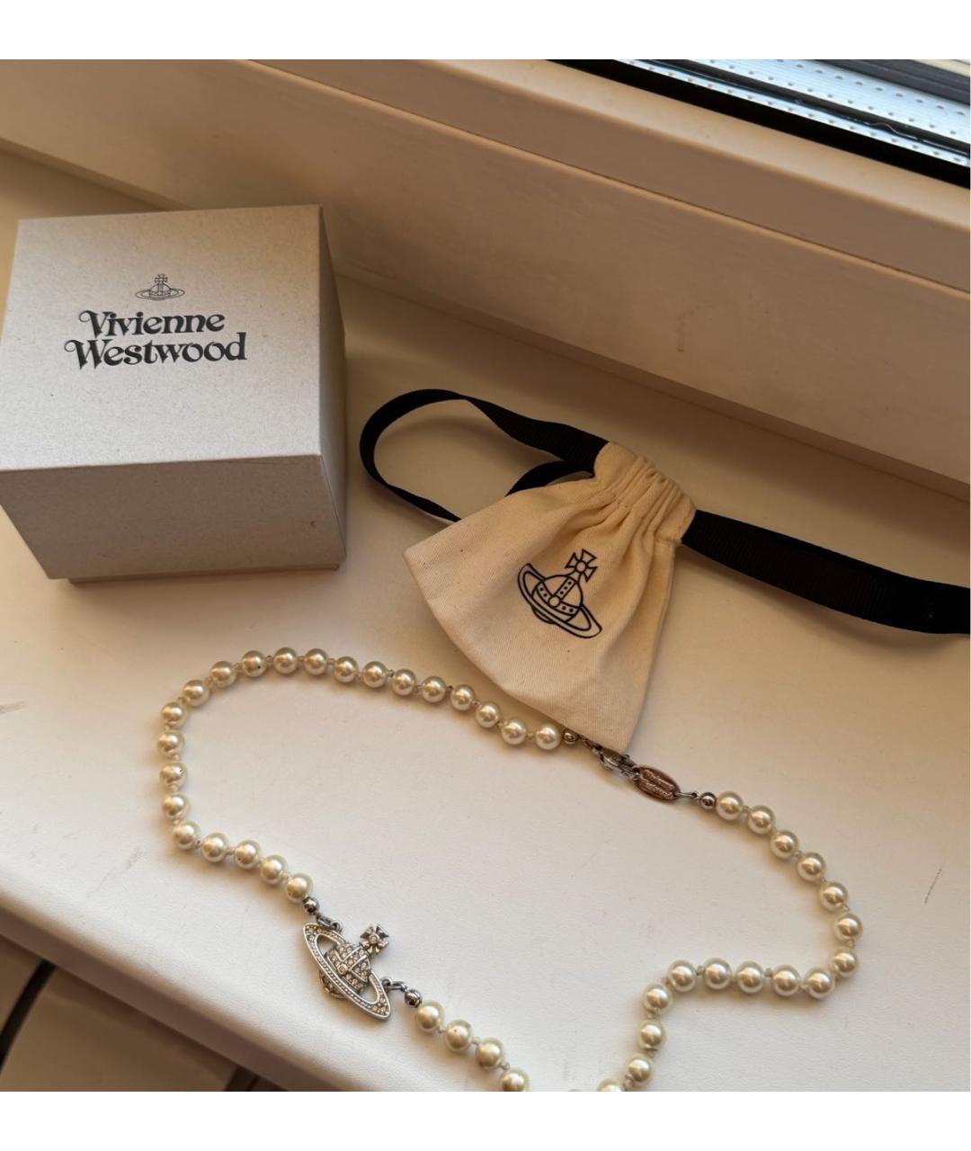 VIVIENNE WESTWOOD Белое жемчужное колье, фото 2