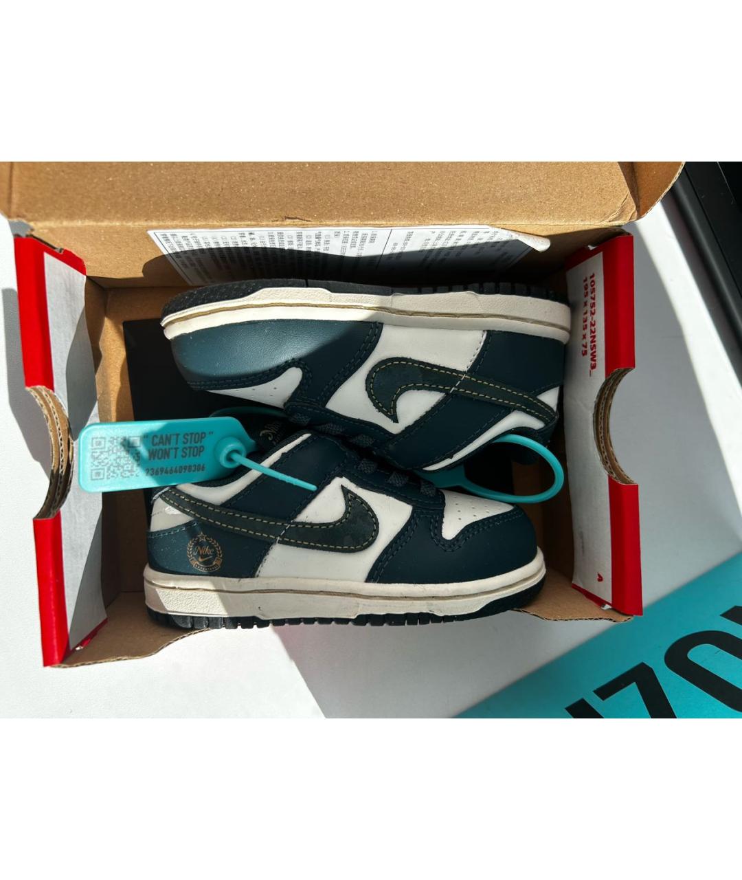 NIKE Темно-синие кеды из искусственной кожи, фото 6