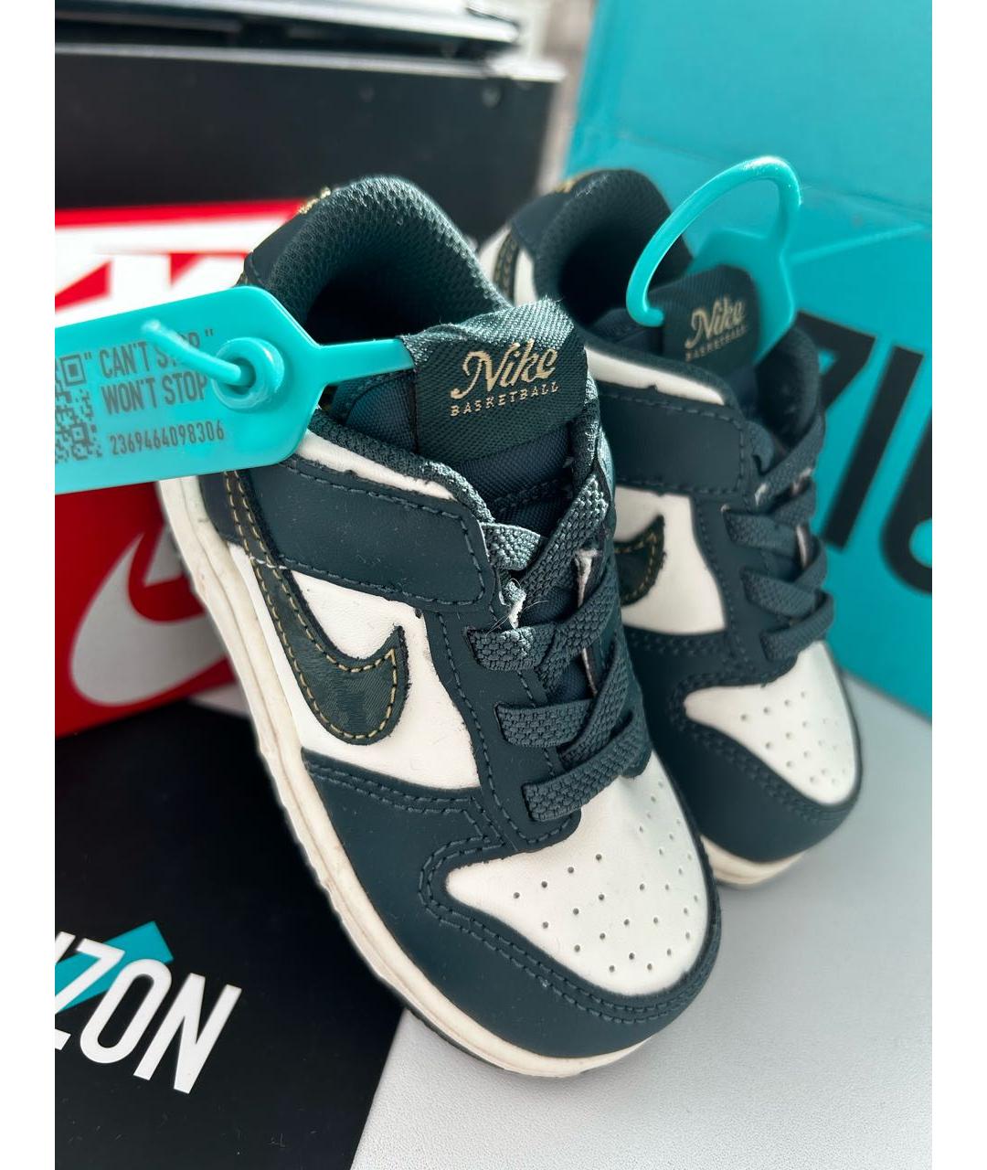 NIKE Темно-синие кеды из искусственной кожи, фото 7