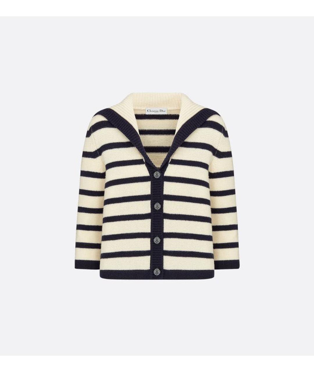 CHRISTIAN DIOR Белый шерстяной кардиган, фото 2