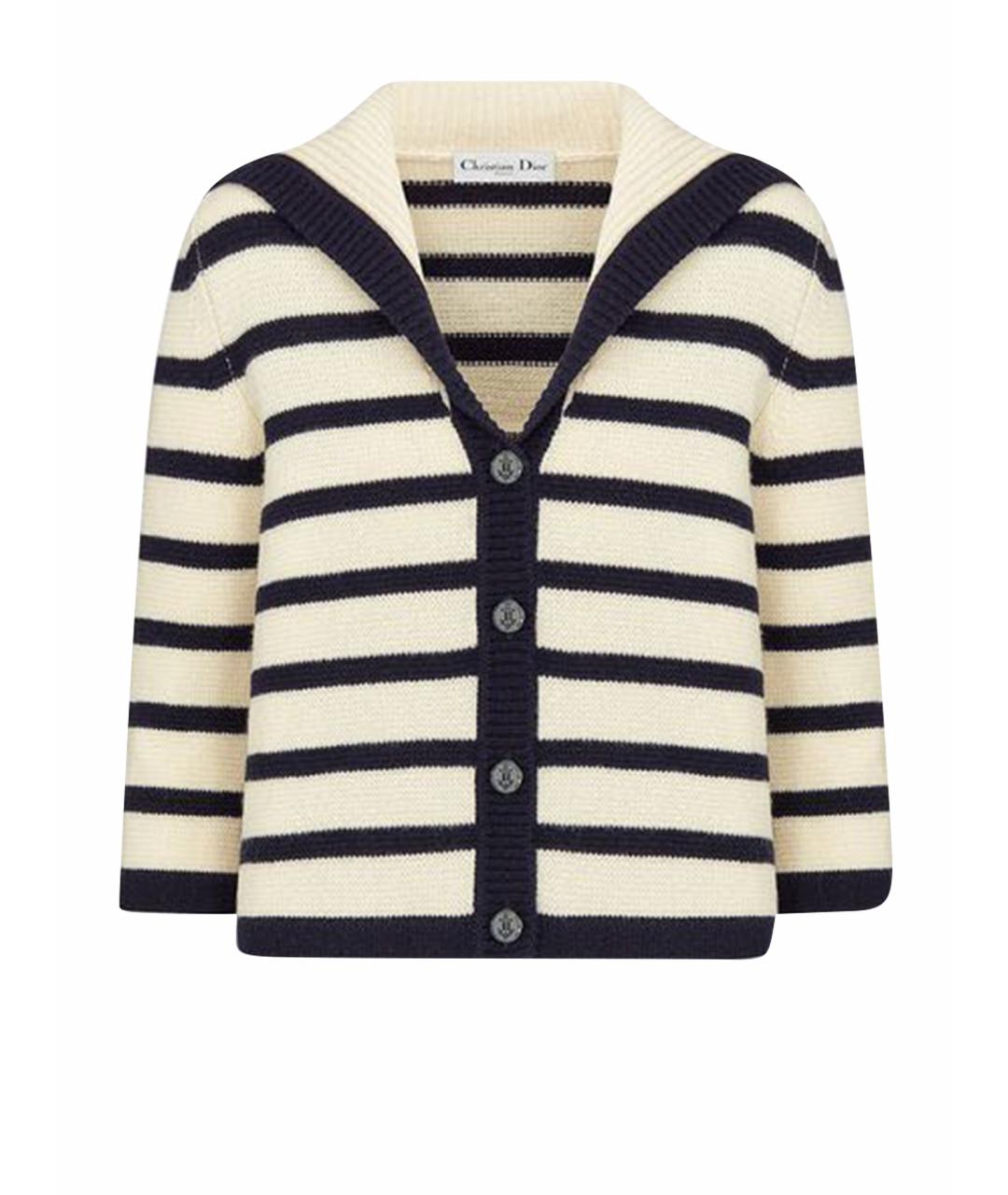 CHRISTIAN DIOR Белый шерстяной кардиган, фото 1