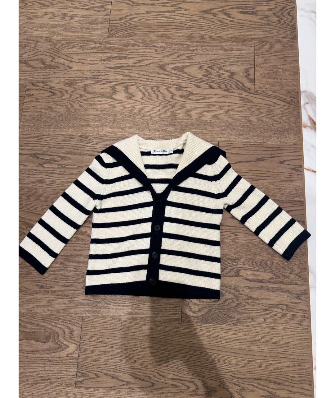 CHRISTIAN DIOR Белый шерстяной кардиган, фото 5