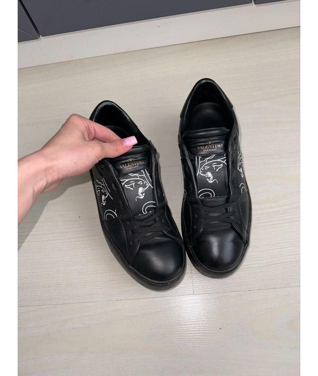 VALENTINO Черные кожаные кеды, фото 2