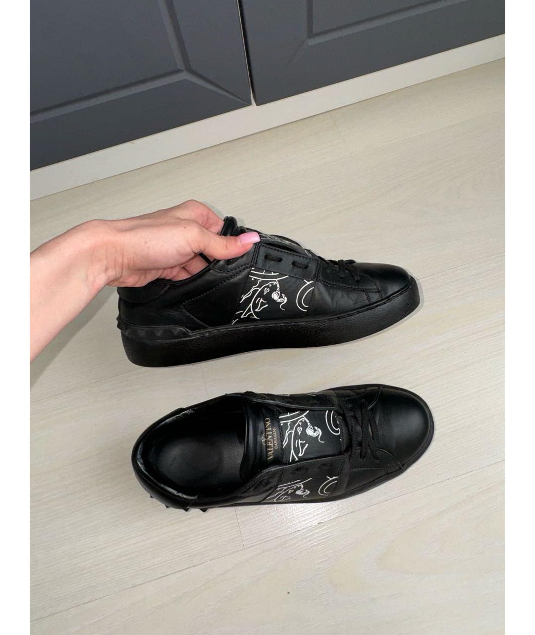 VALENTINO Черные кожаные кеды, фото 5