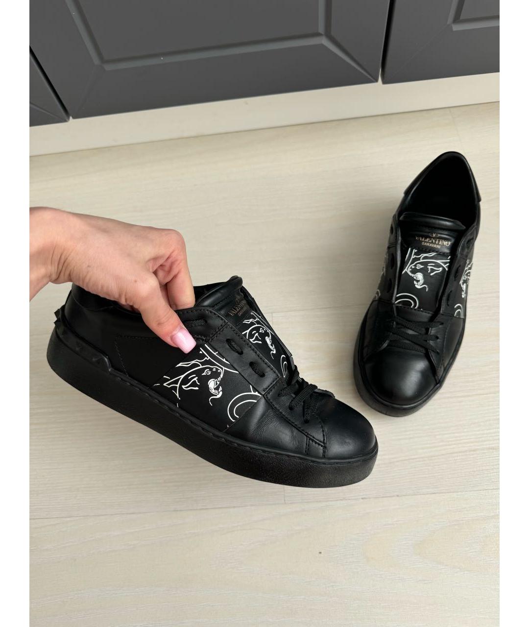 VALENTINO Черные кожаные кеды, фото 8