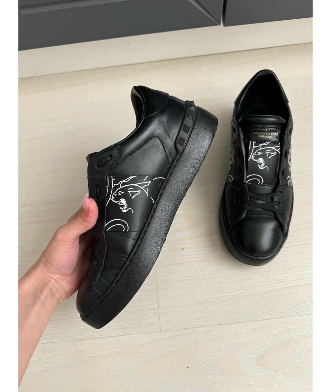 VALENTINO Черные кожаные кеды, фото 3