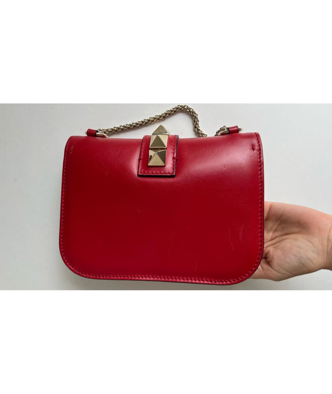 VALENTINO Красная кожаная сумка через плечо, фото 4