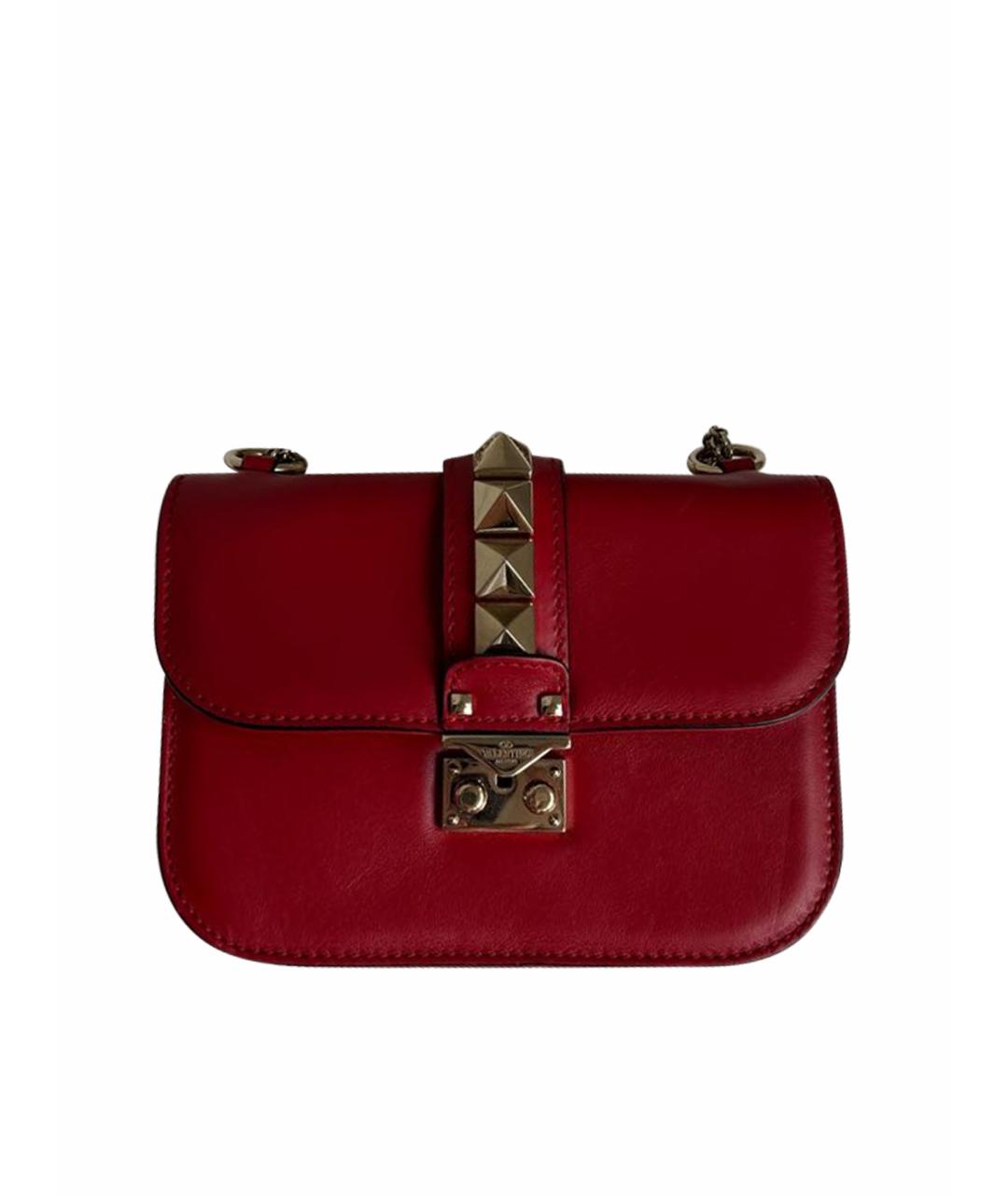 VALENTINO Красная кожаная сумка через плечо, фото 1
